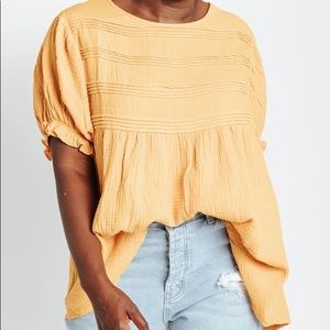 NWOT PIPER & SCOOT The Davis Puff Sleeve Tunic in mustard, large